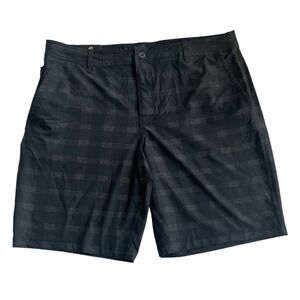 NWT Hang Ten Black Plaid Board Shorts sz 40